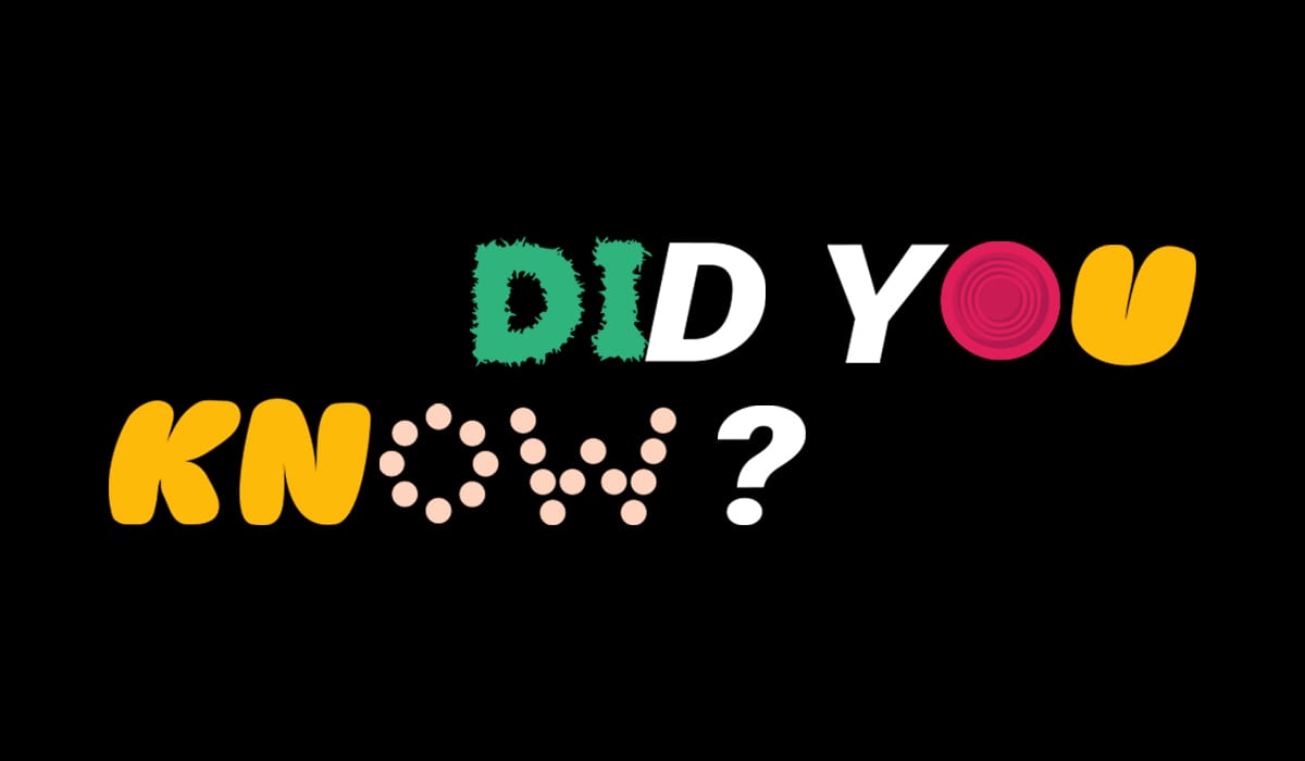 did you know écrit dans différentes couleurs et typographies sur un fond uni noir